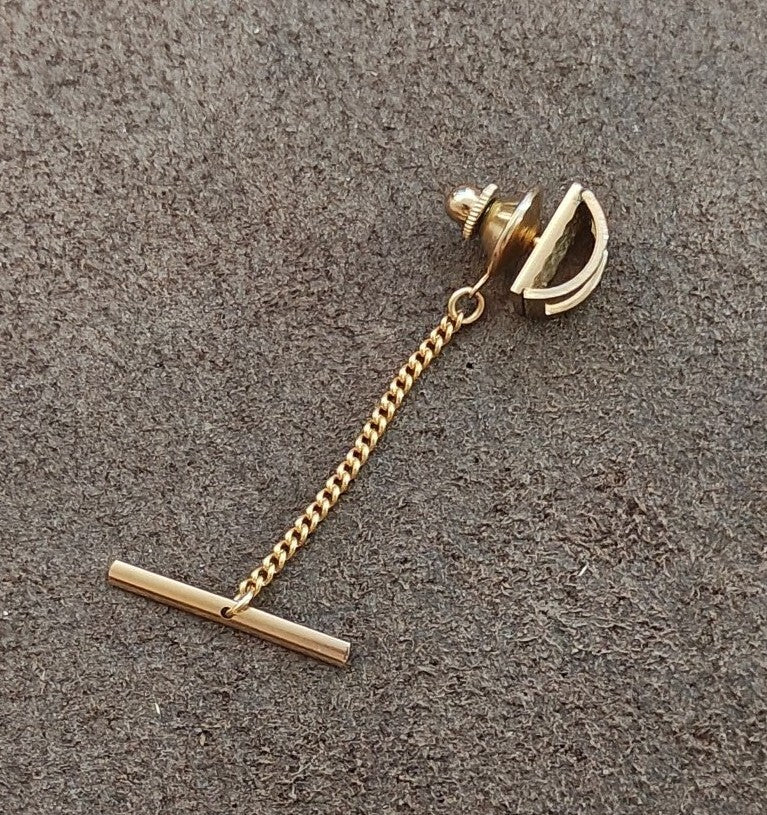 1950s/60s Swank Gold Tone Tie Tack/Lapel Pin