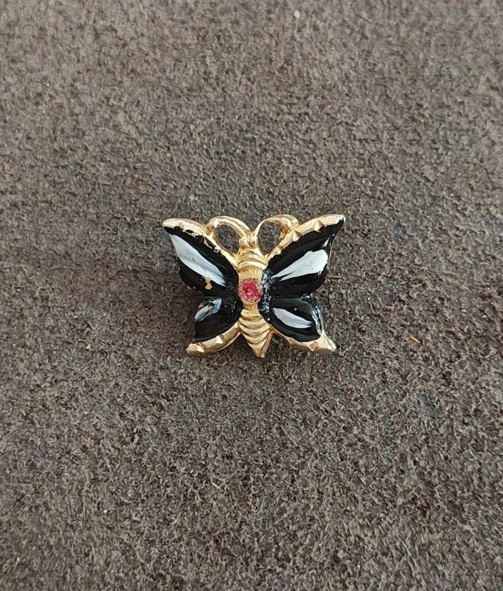 1960s/70s Gold Tone Enamel Butterfly Brooch
