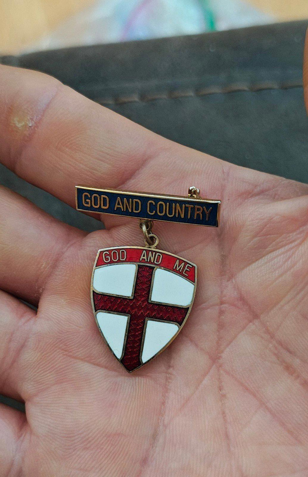 1980's God And Country God And Me Boy Scouts of America BSA Gold Tone Pin