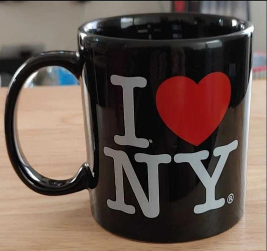 I Love NY Black Red & White Double-Sided Mug