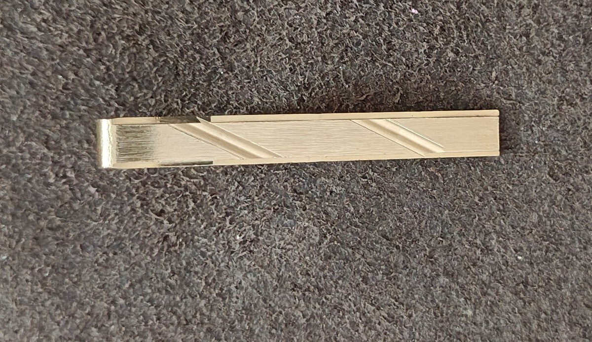 1970s/80s Gold Tone Textured Tie Bar/Tie Clip
