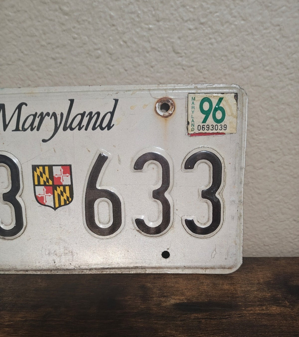 Maryland License Plate 1996 State Shield Emblem/Garage Decor