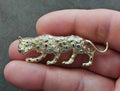 1980s Vintage Gerry's Silver Tone Textured Leopard Brooch Pin