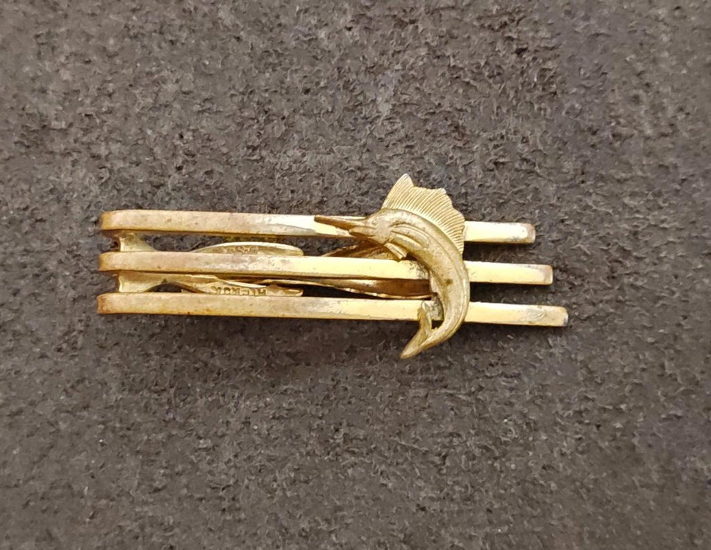 1950s Rare Hickok Brass Marlin/Sailfish Tie Clip/Tie Bar