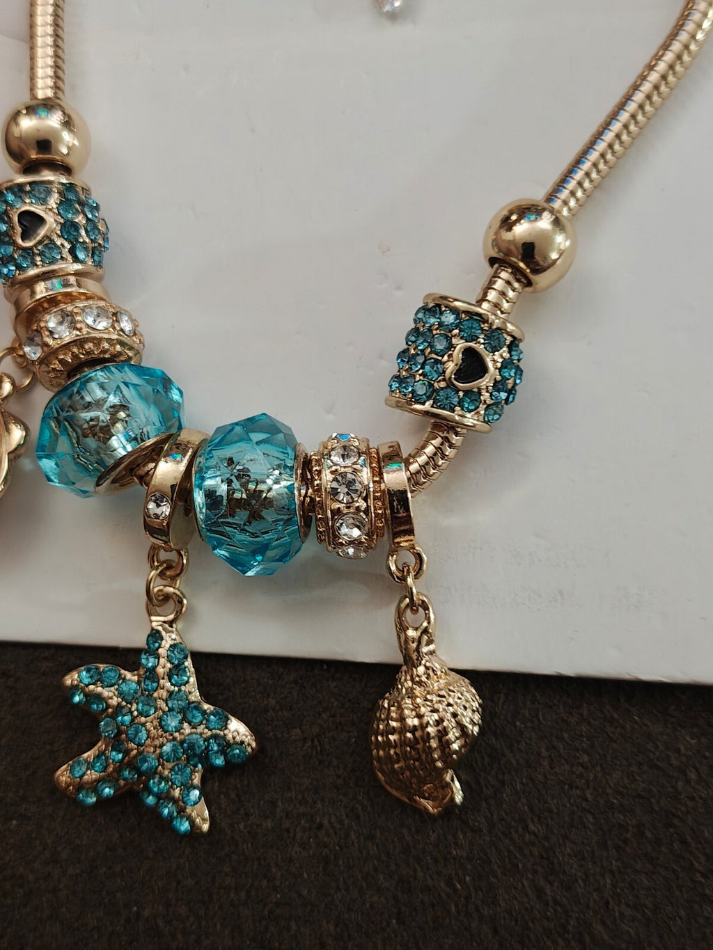 Gem Bella New York Gold Tone Ocean Themed Charm Bracelet New
