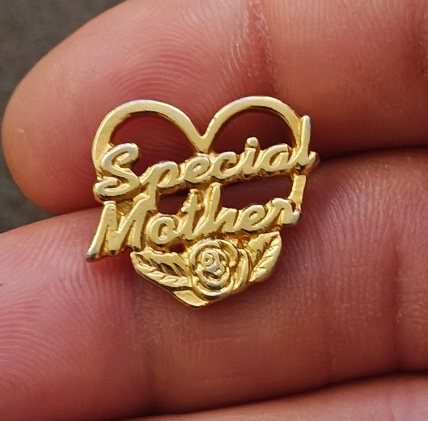1980s Gold Tone "Special Mother" Heart  Pin