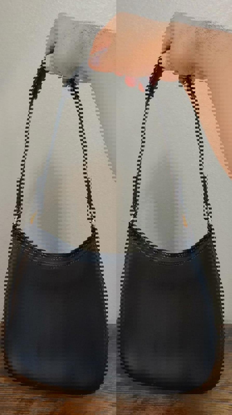 Nice Stitched Black Shoulder Bag/Purse