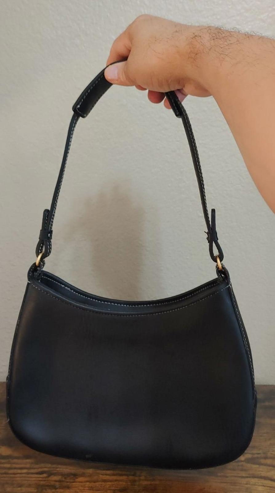 Nice Stitched Black Shoulder Bag/Purse