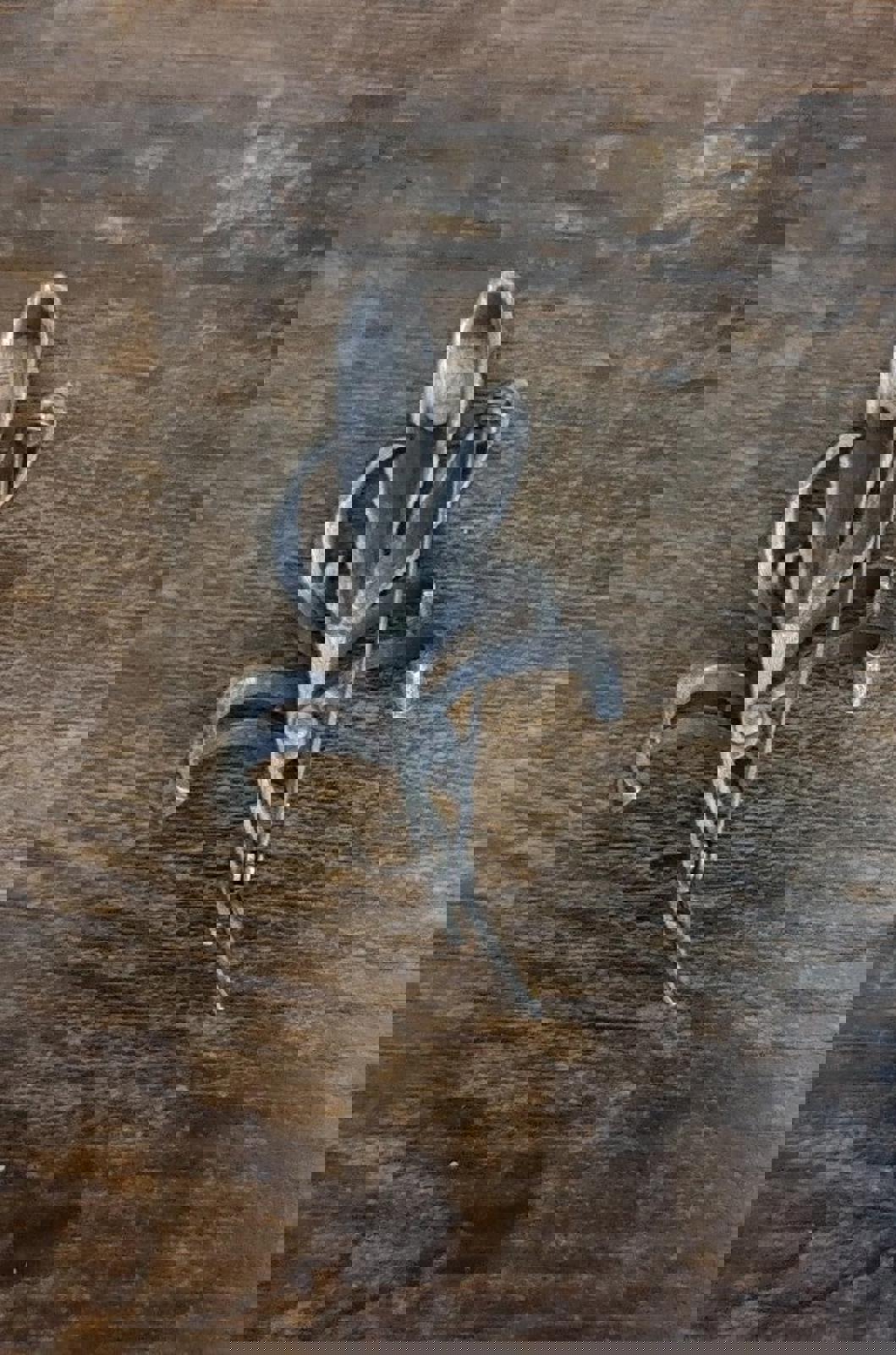 Mid-Century Pastelli Matte and Glossy Finish Silver Tone Hyacinth Brooch