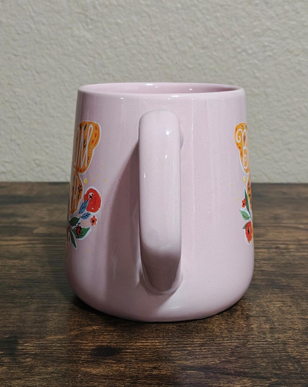 Colorful Flowers & Butterfly Best Mom Ever Pink Mug