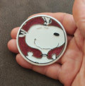 1970s Peanuts Snoopy Large Enamel Glitter Pin