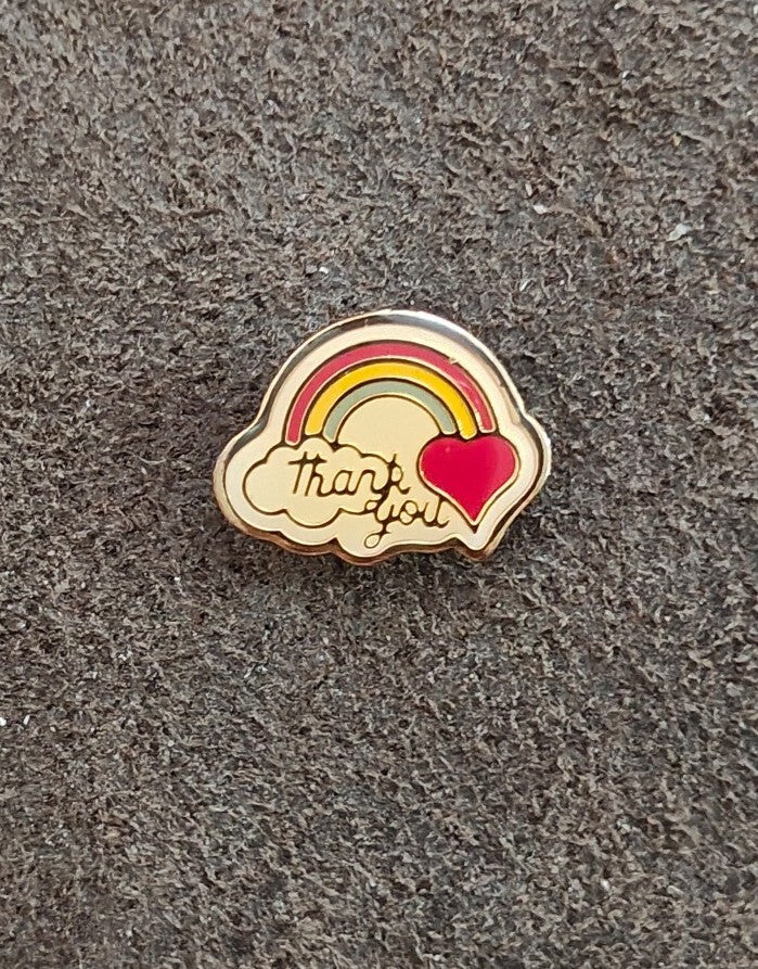 1980s THANK YOU Rainbow Pin