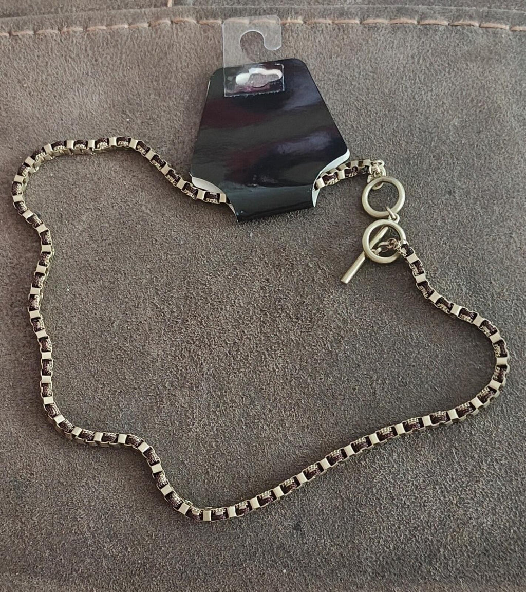 90s Cookie Lee Box Chain Necklace Featuring a Distinct Toggle Clasp Closure NWT