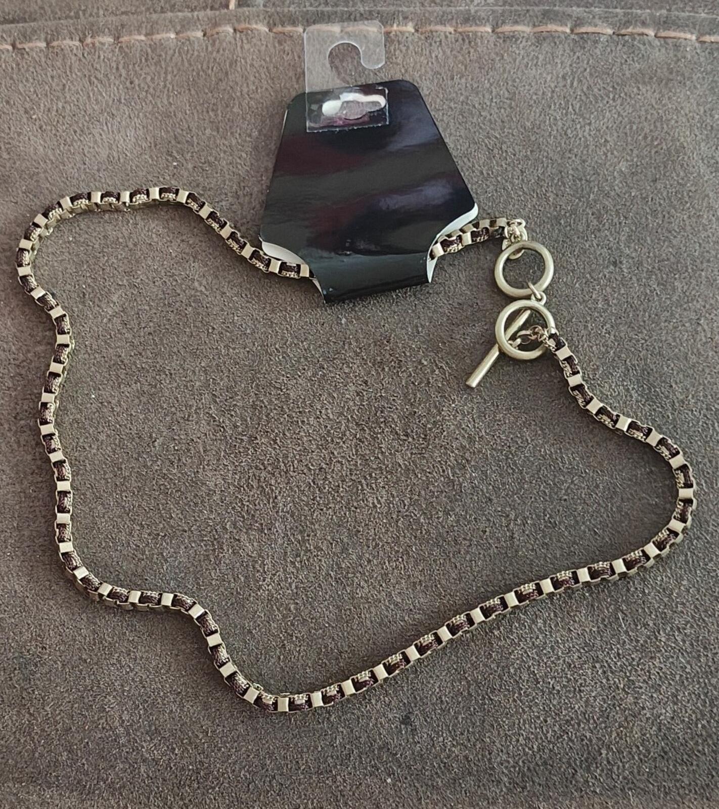 90s Cookie Lee Box Chain Necklace Featuring a Distinct Toggle Clasp Closure NWT
