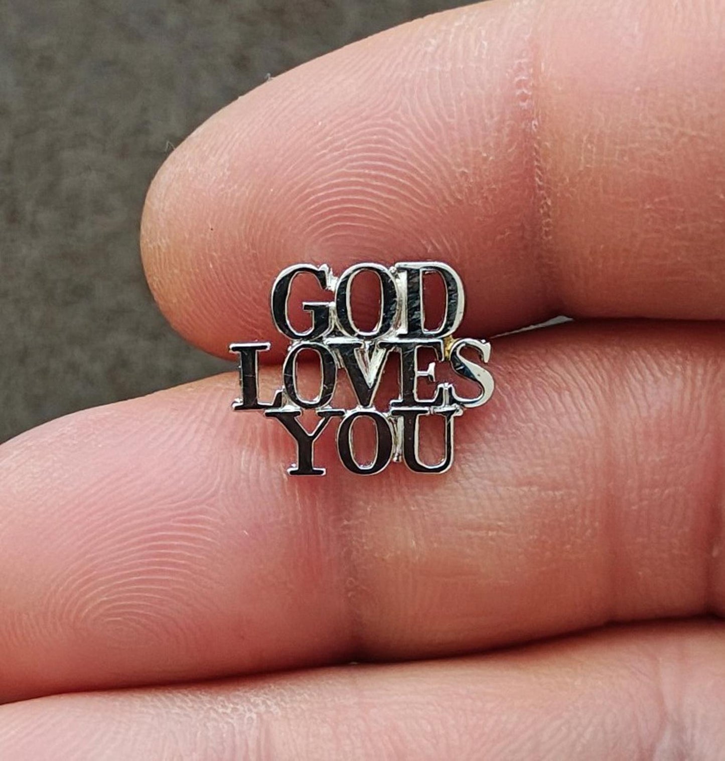 1970s Vintage Sterling Silver Tiffany & Co. "God Loves You" Pin