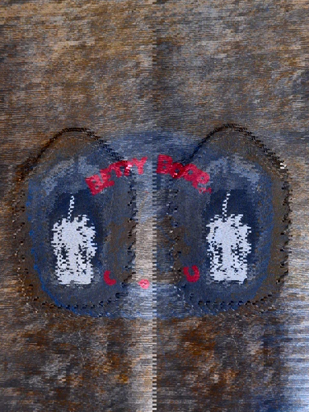 1995 Betty Boop Black Embroidered Genuine Leather Coin Purse