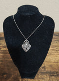 Silpada Retired "Art Deco" N2801 Sterling Silver CZ Pendant Necklace