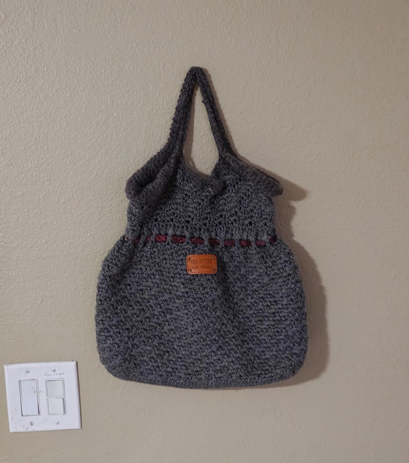 Handmade Crocheted Grey Handbag/Bag