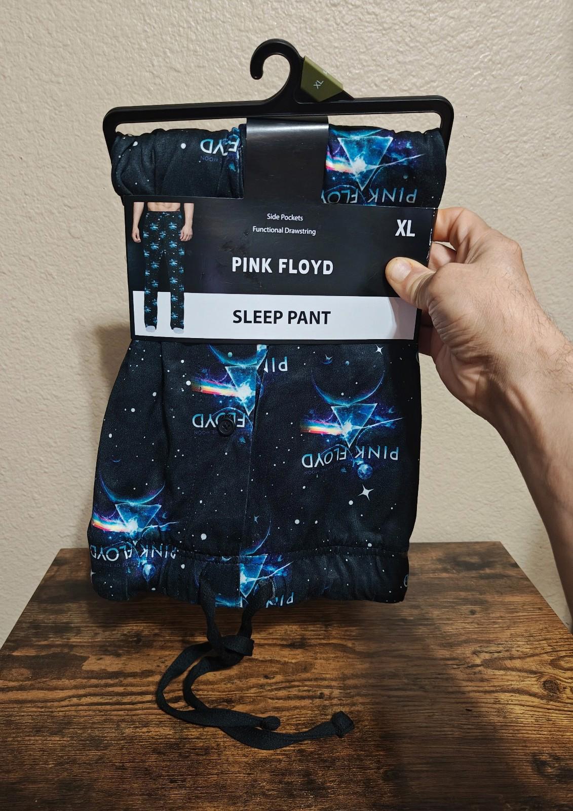 Black sleep pants with galaxy print, drawstring waist, XL on package