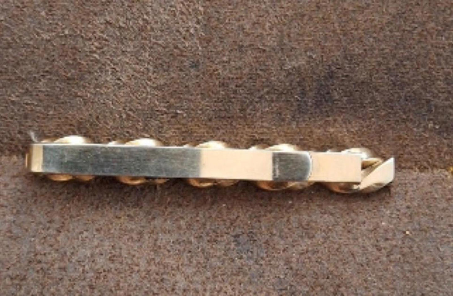 Textured Gold Tone Tie Bar Clip