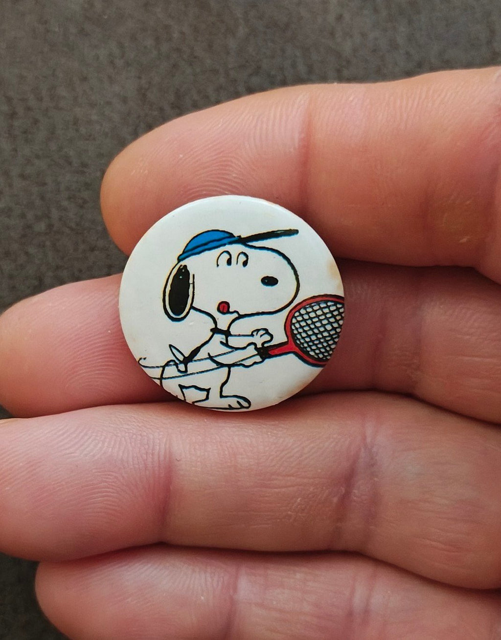 1970s/80s Snoopy World Famous Tennis Player Button