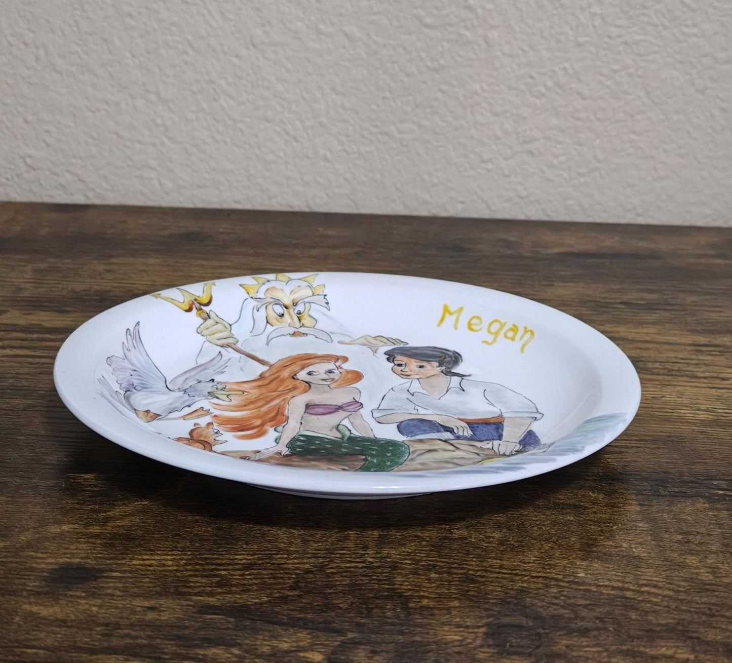 1995 Hand Painted Disney's The Little Mermaid Personalized Megan Plate