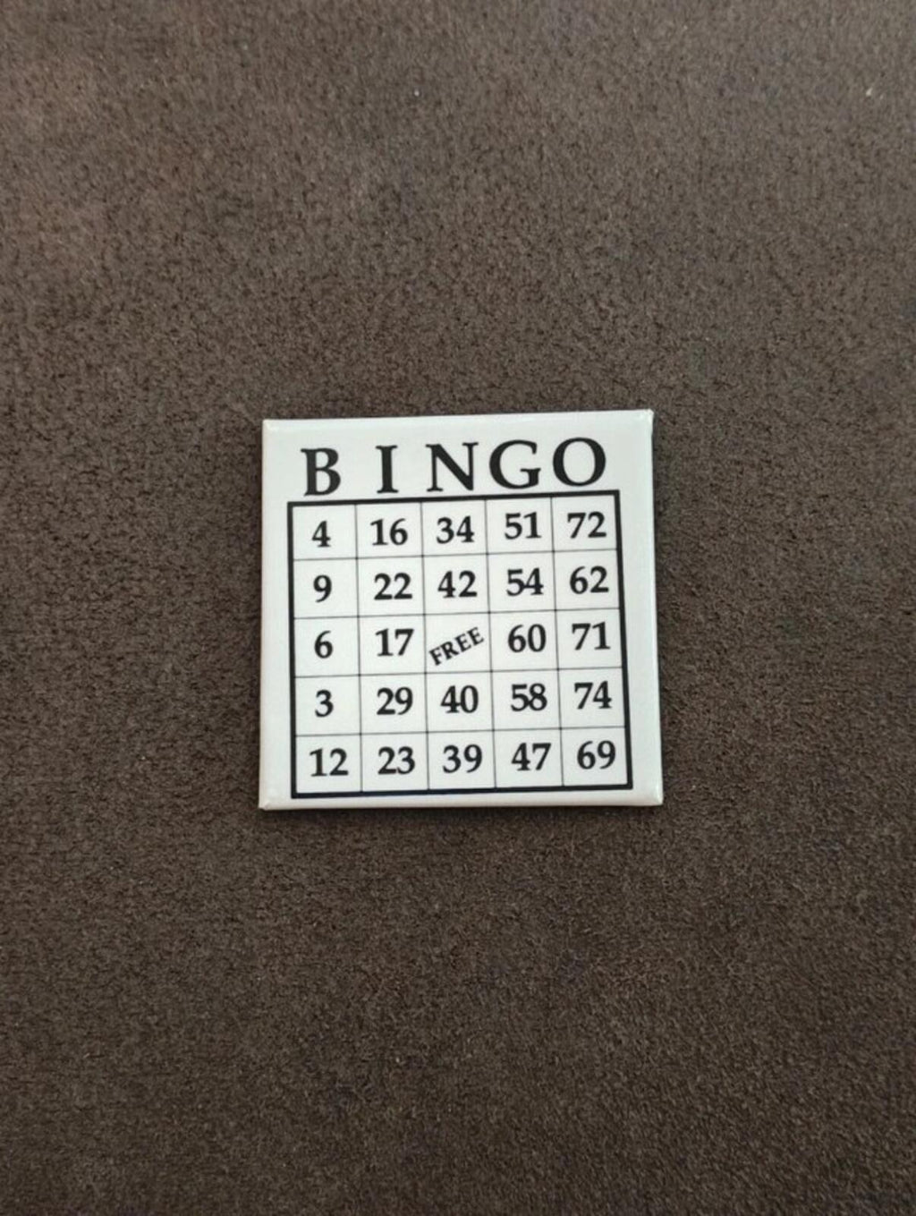 1993 Black & White Bingo Card Metal Magnet/Refrigerator Magnet