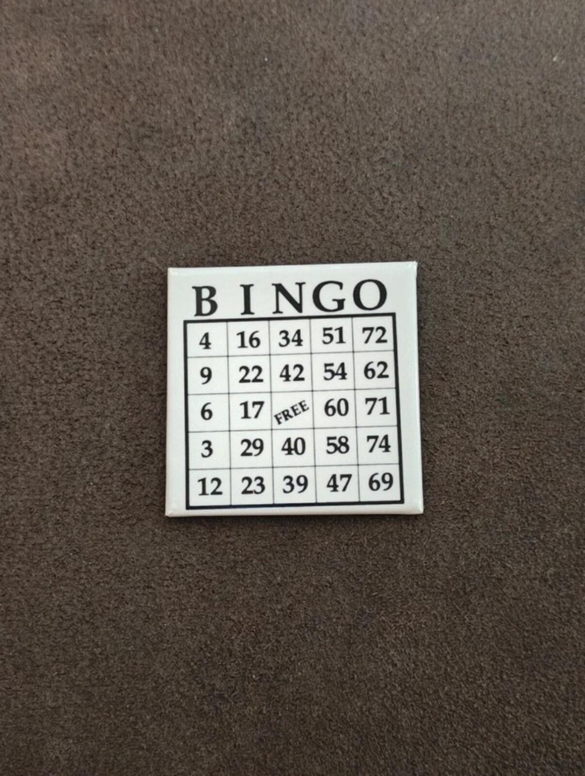 1993 Black & White Bingo Card Metal Magnet/Refrigerator Magnet