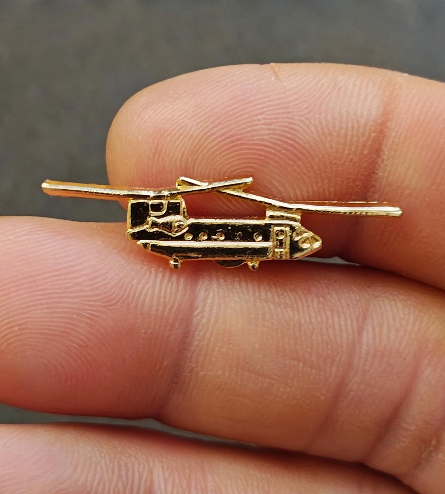 1980's CH-47 Chinook Helicopter Gold Tone Pin