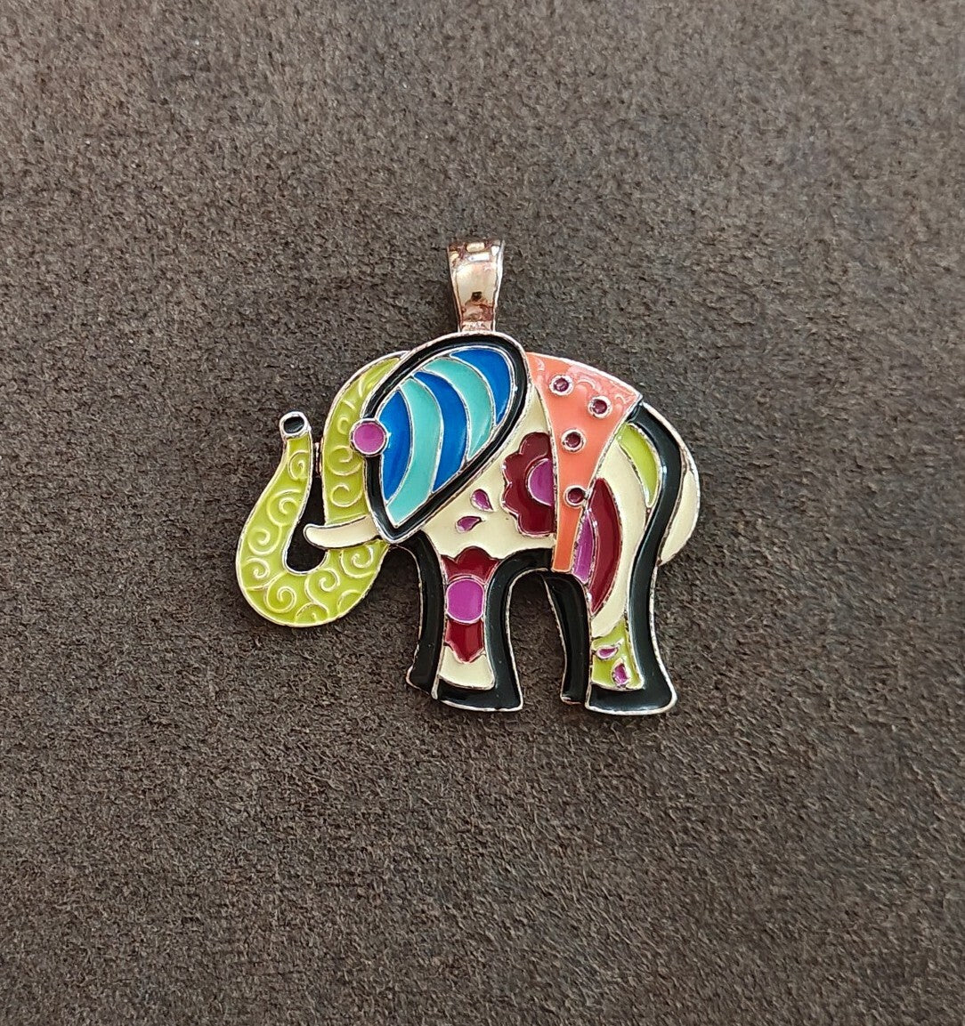 1980s/90s "Wearable Art" by  Roman Enamel Elephant Pendant