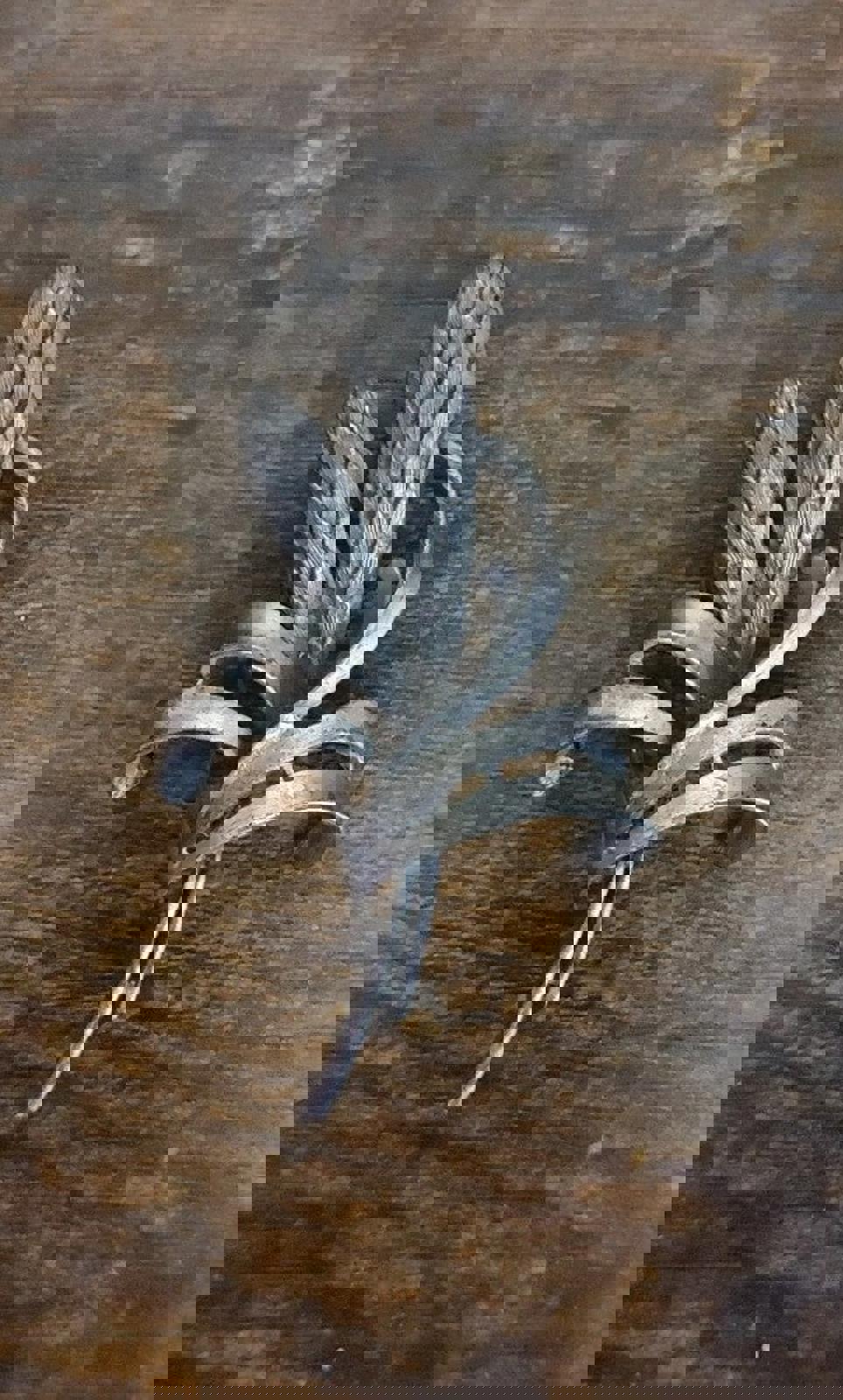 Mid-Century Pastelli Matte and Glossy Finish Silver Tone Hyacinth Brooch