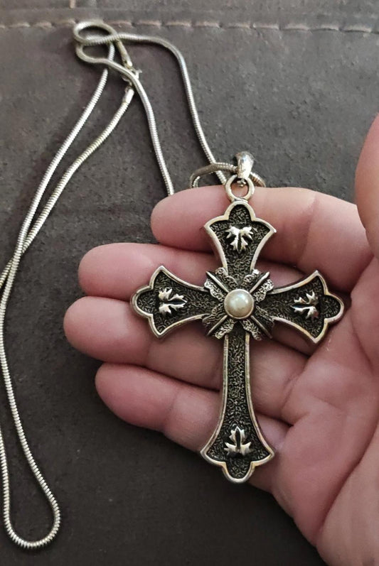 Sarah Coventry 1975 Limited Edition "Peace" Cross Pendant Necklace
