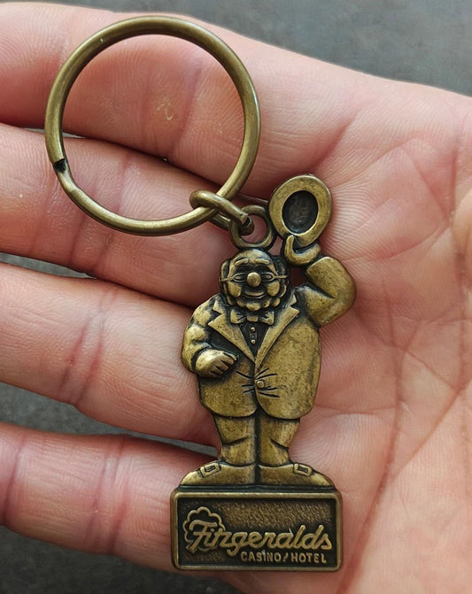 1990s Brass Fitzgerald’s Casino Hotel Las Vegas Mr. O’Lucky Keychain
