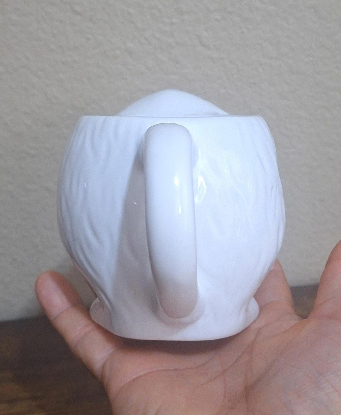 3D Embossed White Bunny Ceramic Mug