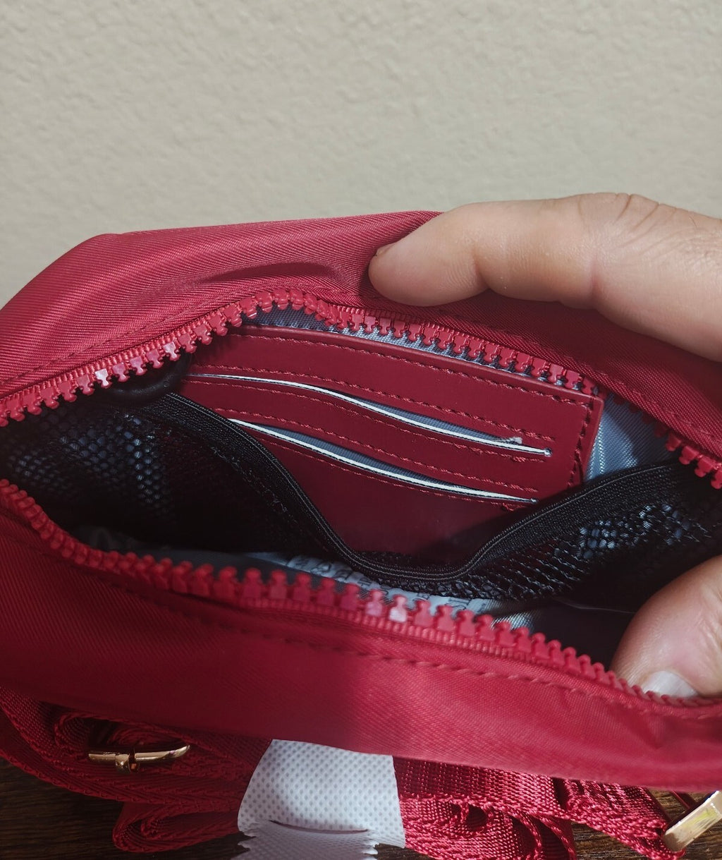 Loulu Everywhere Red Canvas Belt Bag