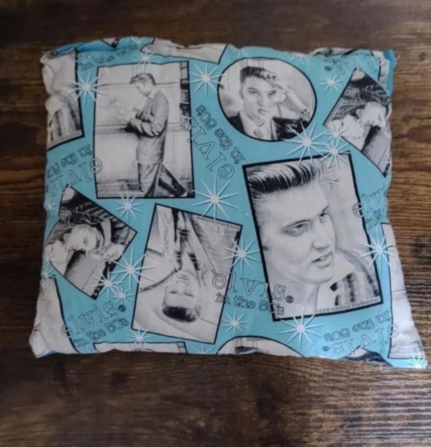 Early 2000s Handmade 1950’s Elvis Small Throw Pillow