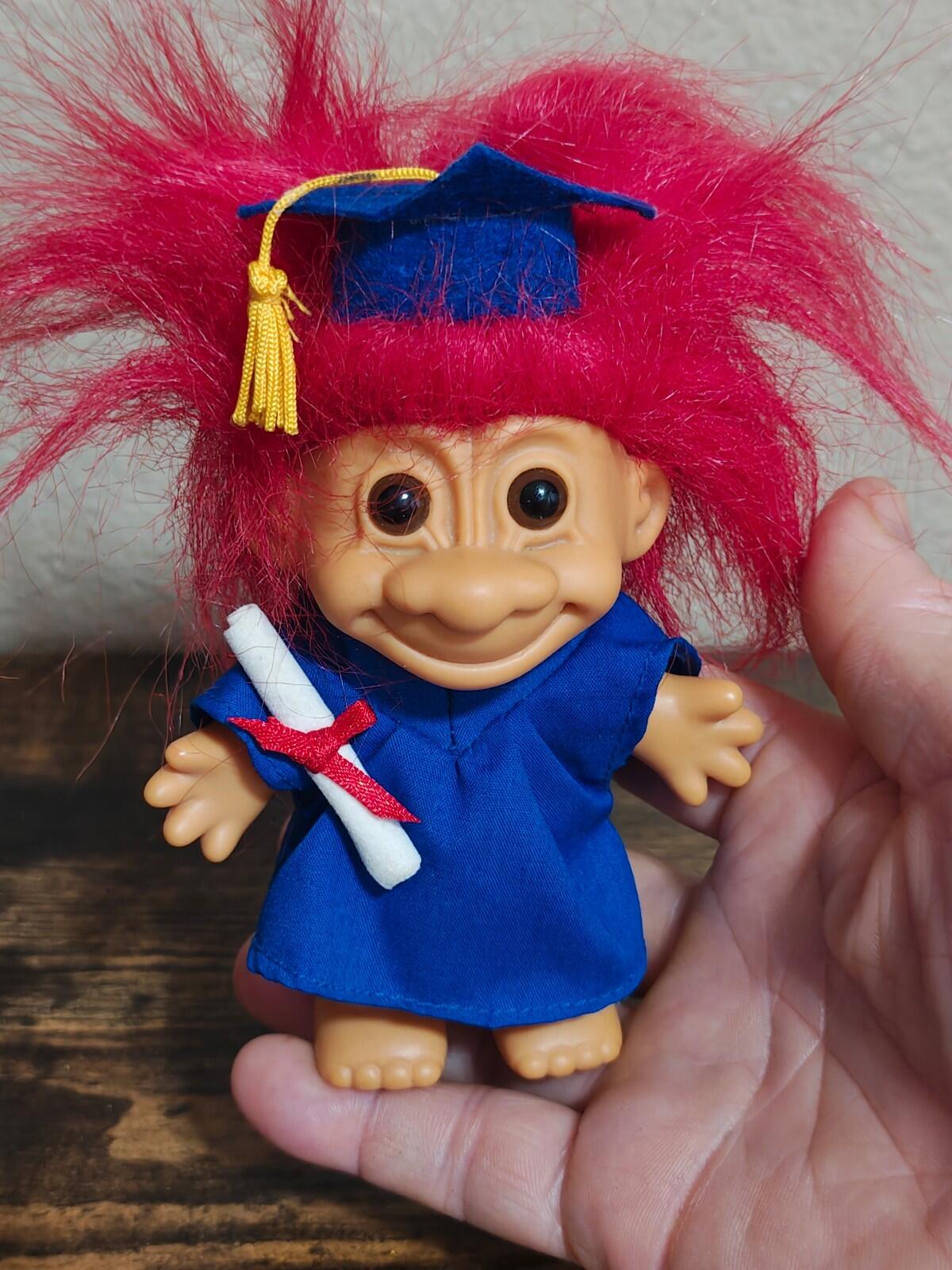1990s Russ Berrie Graduation Troll Doll