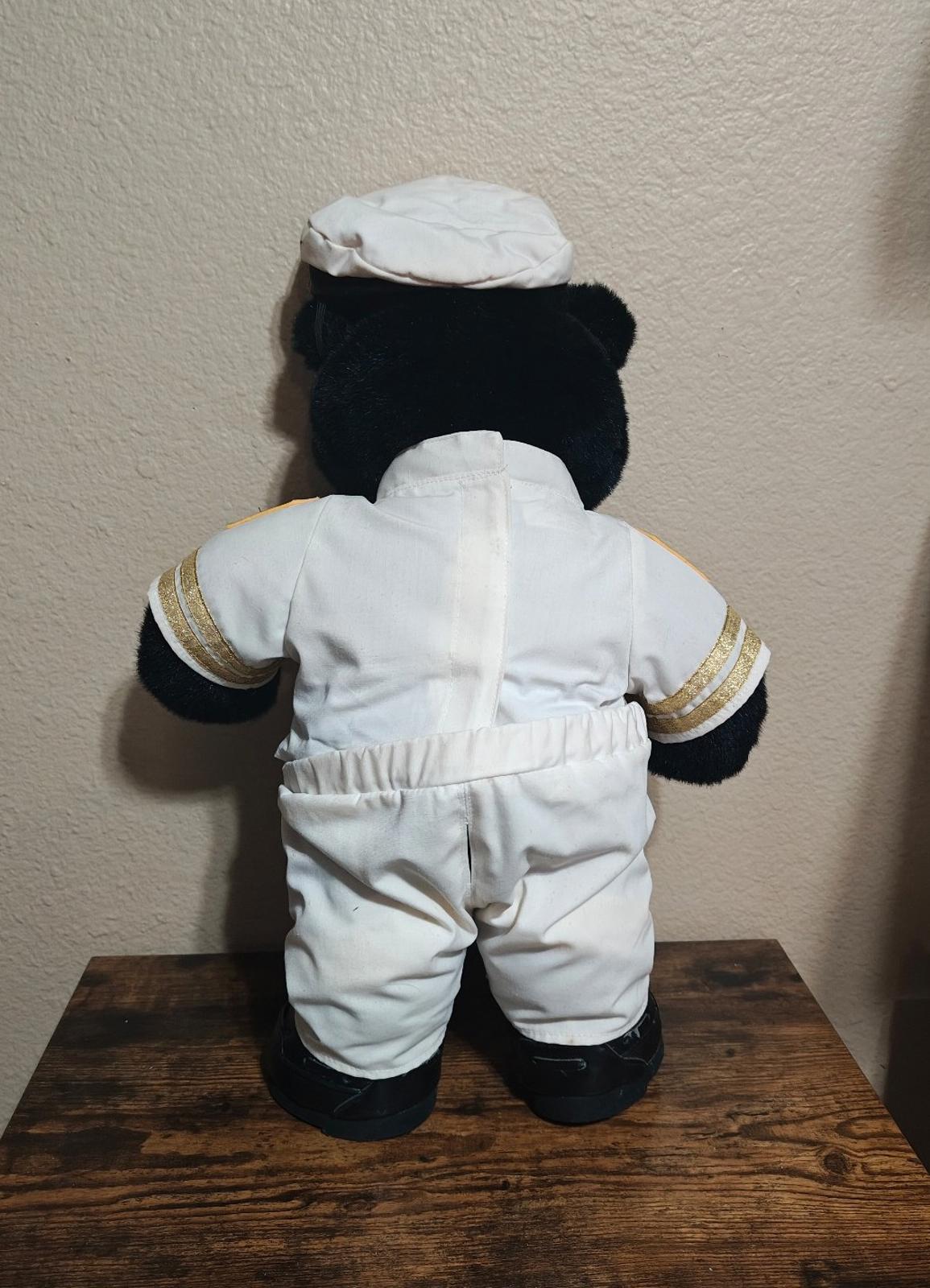 Dimples The Black Bear Build-A-Bear In U.S. Navy Officer's Uniform 19" Plush
