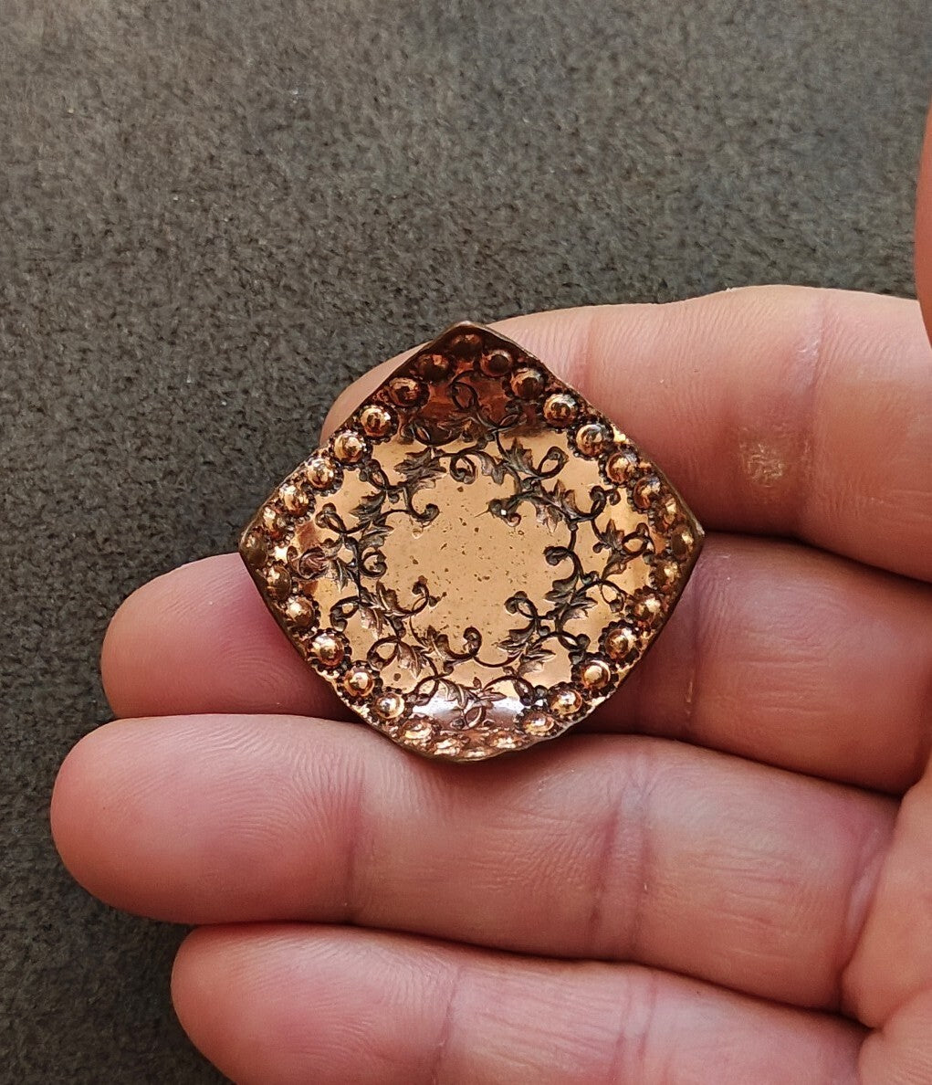 1950s/60s Signed Gret Barkin Hand Wrought Copper Brooch