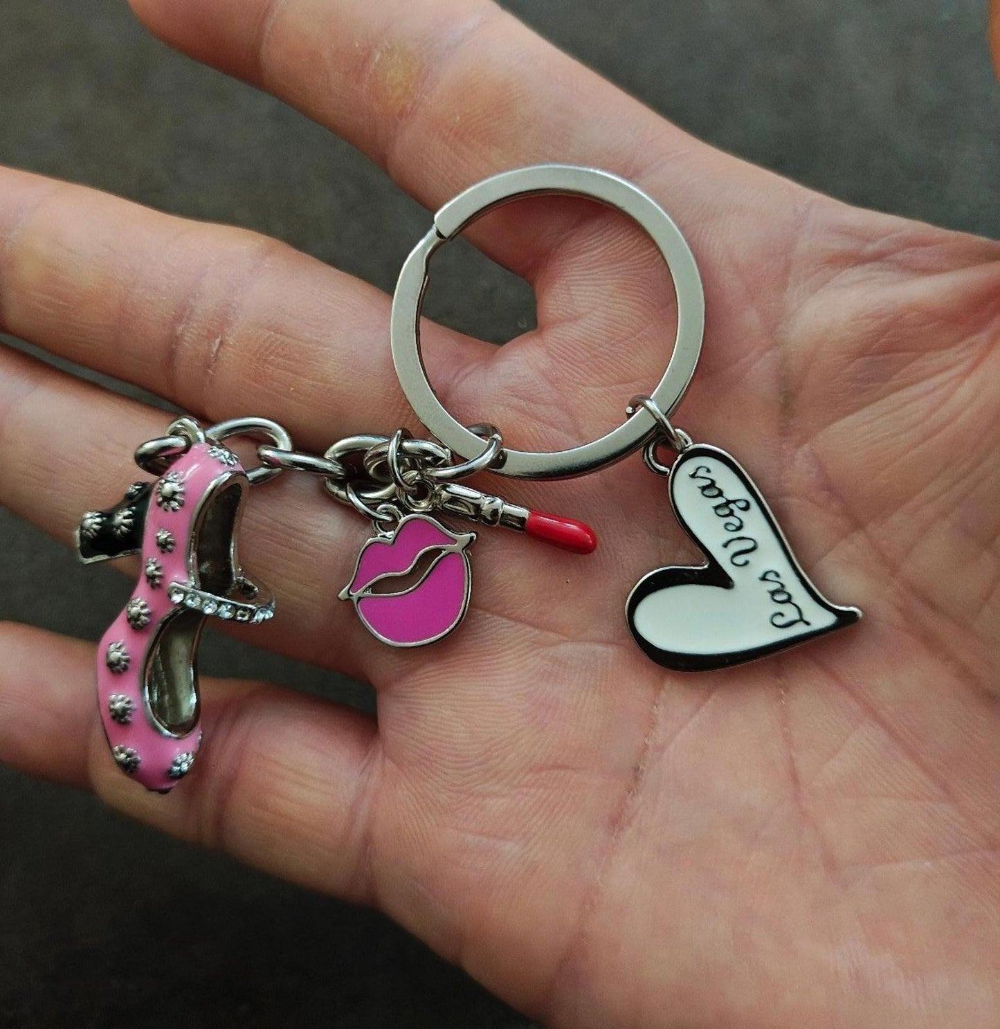 Las Vegas Girls Night Out High Heels Souvenir Dangle Charms Bling  Keychain