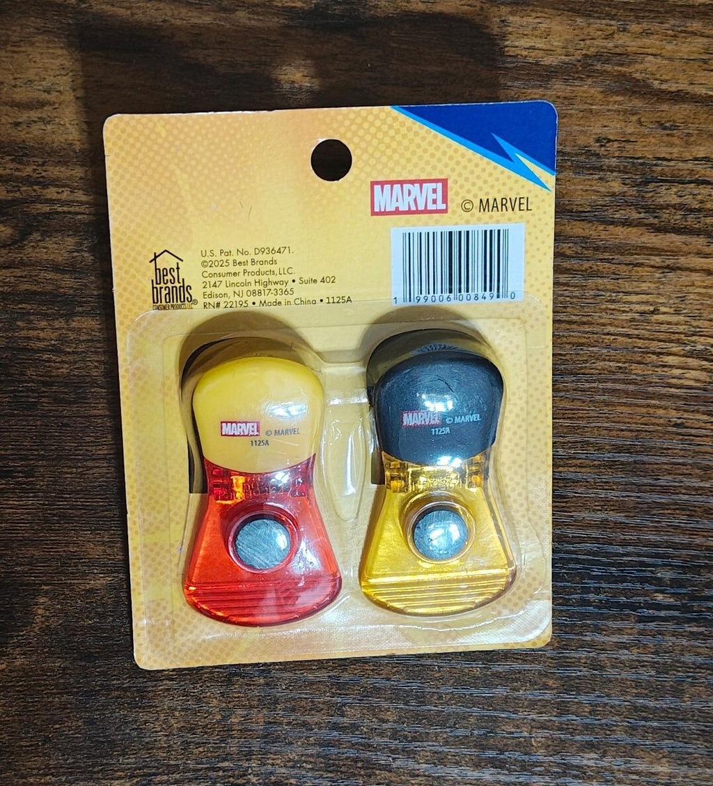 Set Of 2 Marvel Avengers 2-Pack (Total 4 Clips) Magnetic Bag Clips New