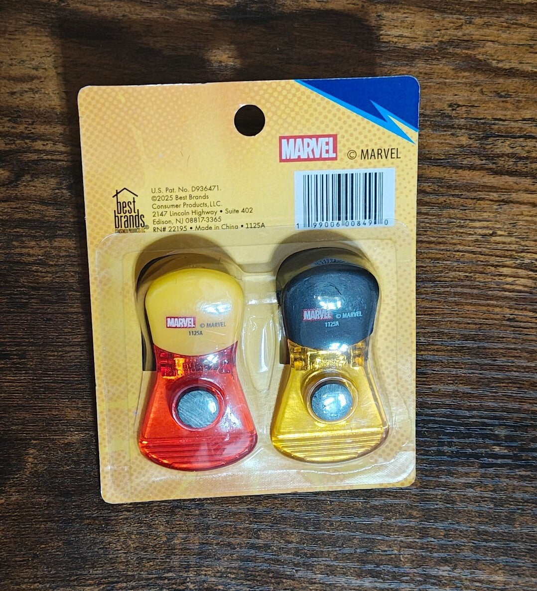 Set Of 2 Marvel Avengers 2-Pack (Total 4 Clips) Magnetic Bag Clips New