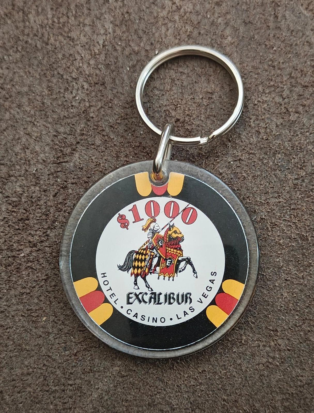1990s Vintage Excalibur Hotel & Casino Las Vegas $1000 Chip Plastic Keychain