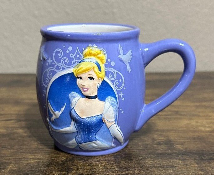 Disney 3D Embossed Cinderella Purple Blue, & White Ceramic Mug - Trinketmania-LV