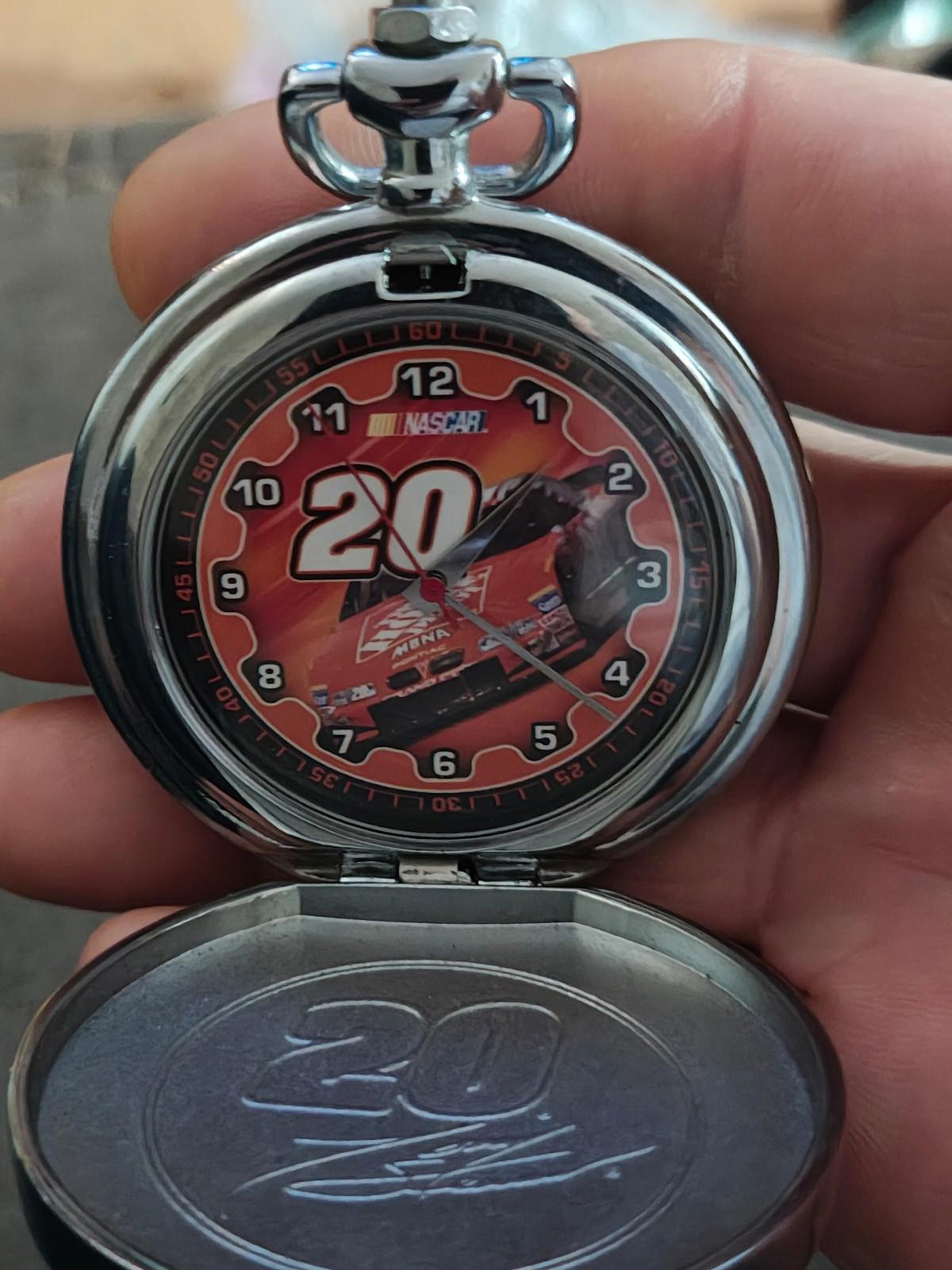 2000 Franklin Mint Tony Stewart #20 Home Depot NASCAR Pocket Watch