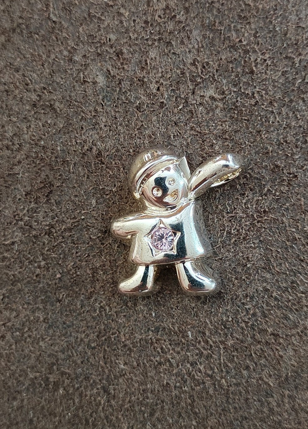 1990s Signed Best Silver Tone Schoolboy Pendant