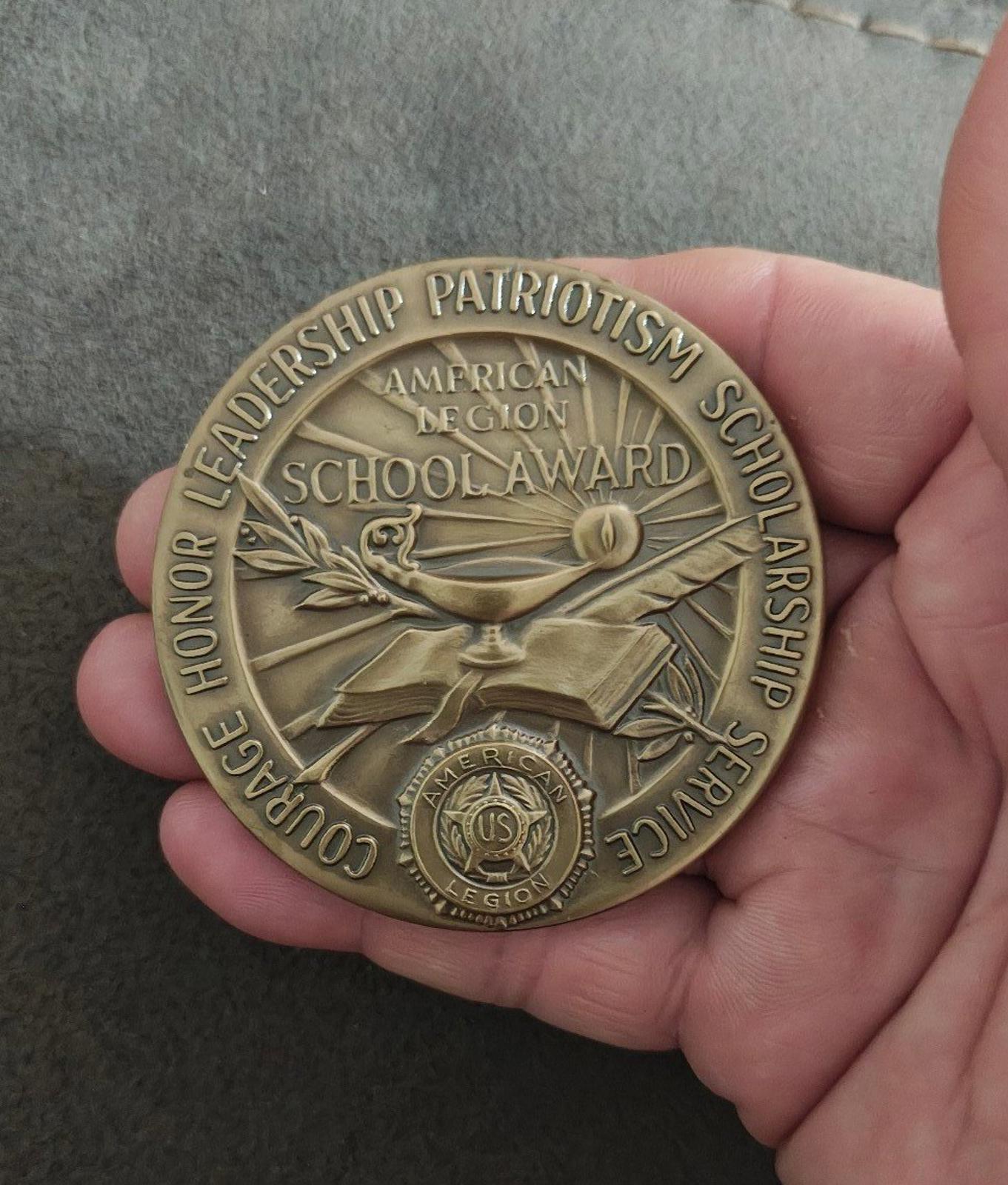 1970s The American Legion School Award Large Bronze Medallion