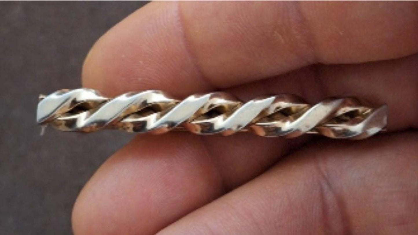 Textured Gold Tone Tie Bar Clip