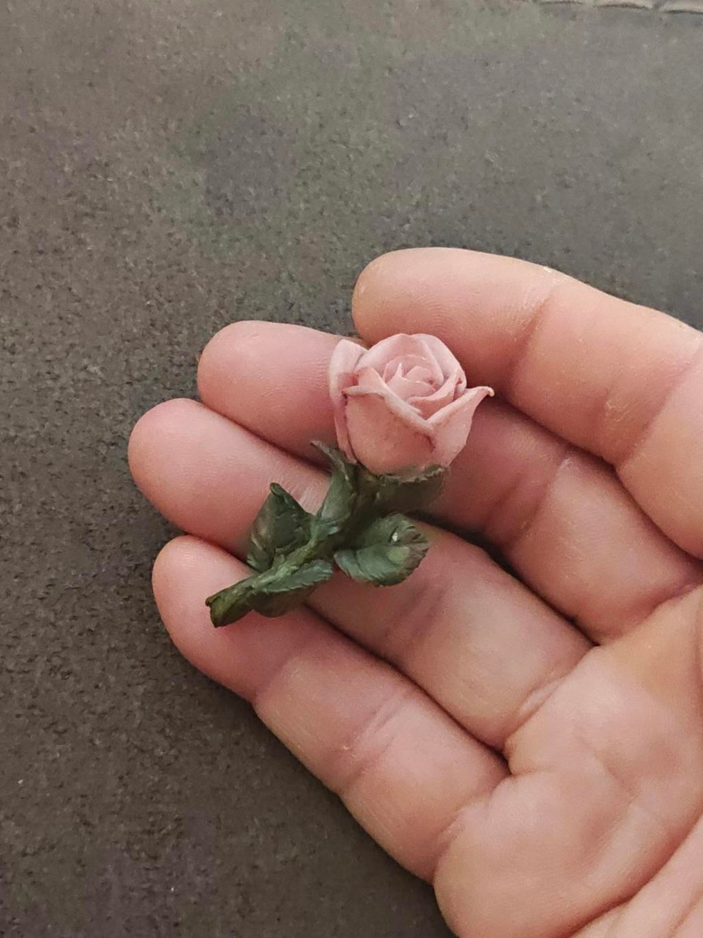 1980s Capodimonte Porcelain Pink Rose Brooch