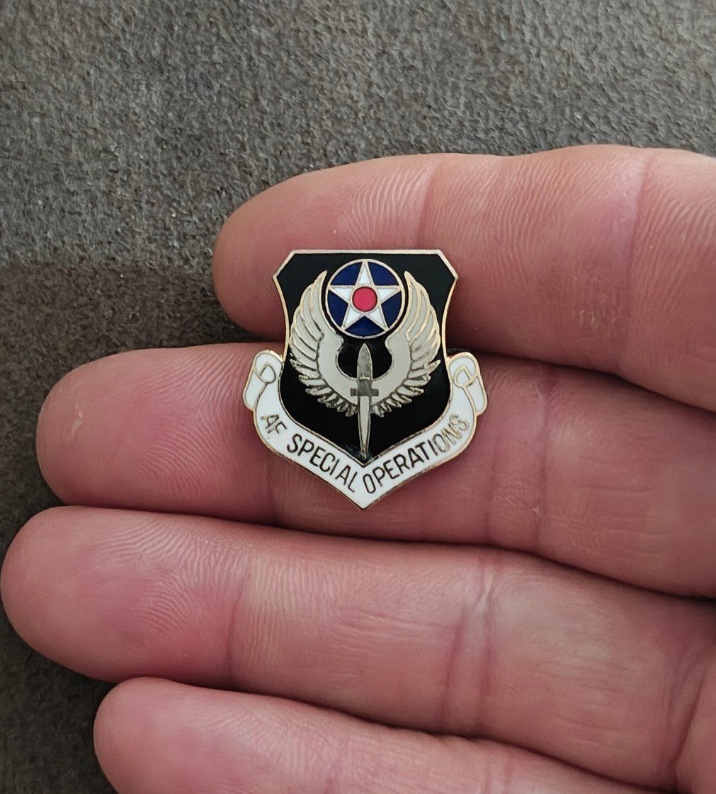 1990s US Air Force Special Operations Gold Tone Enamel Pin